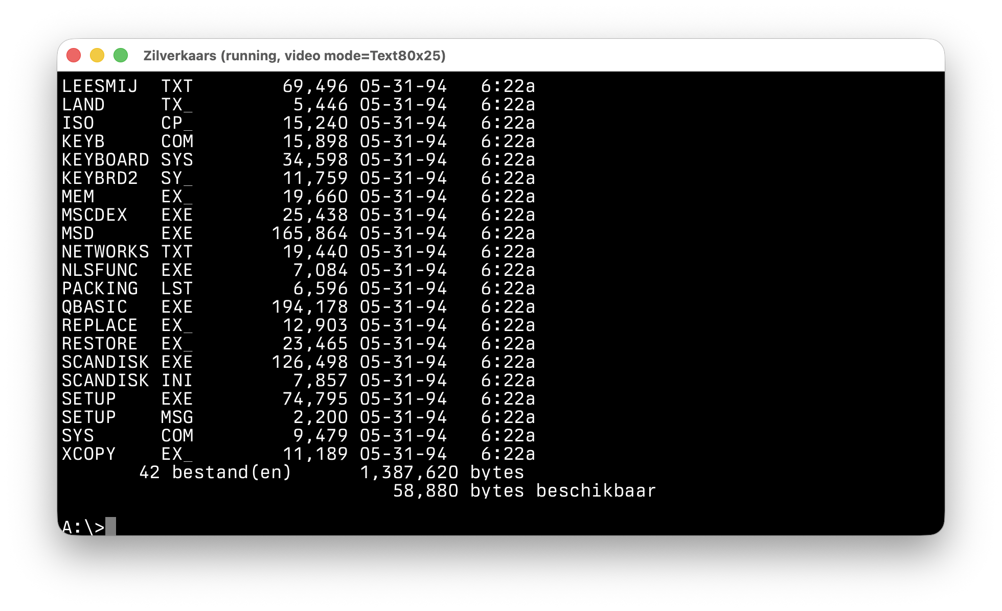 MS-DOS 6 DIR-command